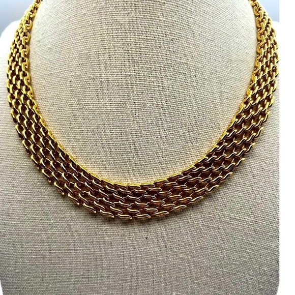 Vintage Gold-Tone Multi-Strand Chain Necklace - Picture 1 of 6